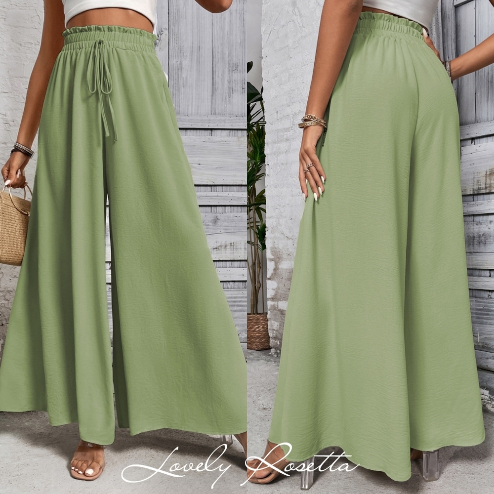 Women's Navy Wide-Leg High Waist Pants - Picture 8 of 11